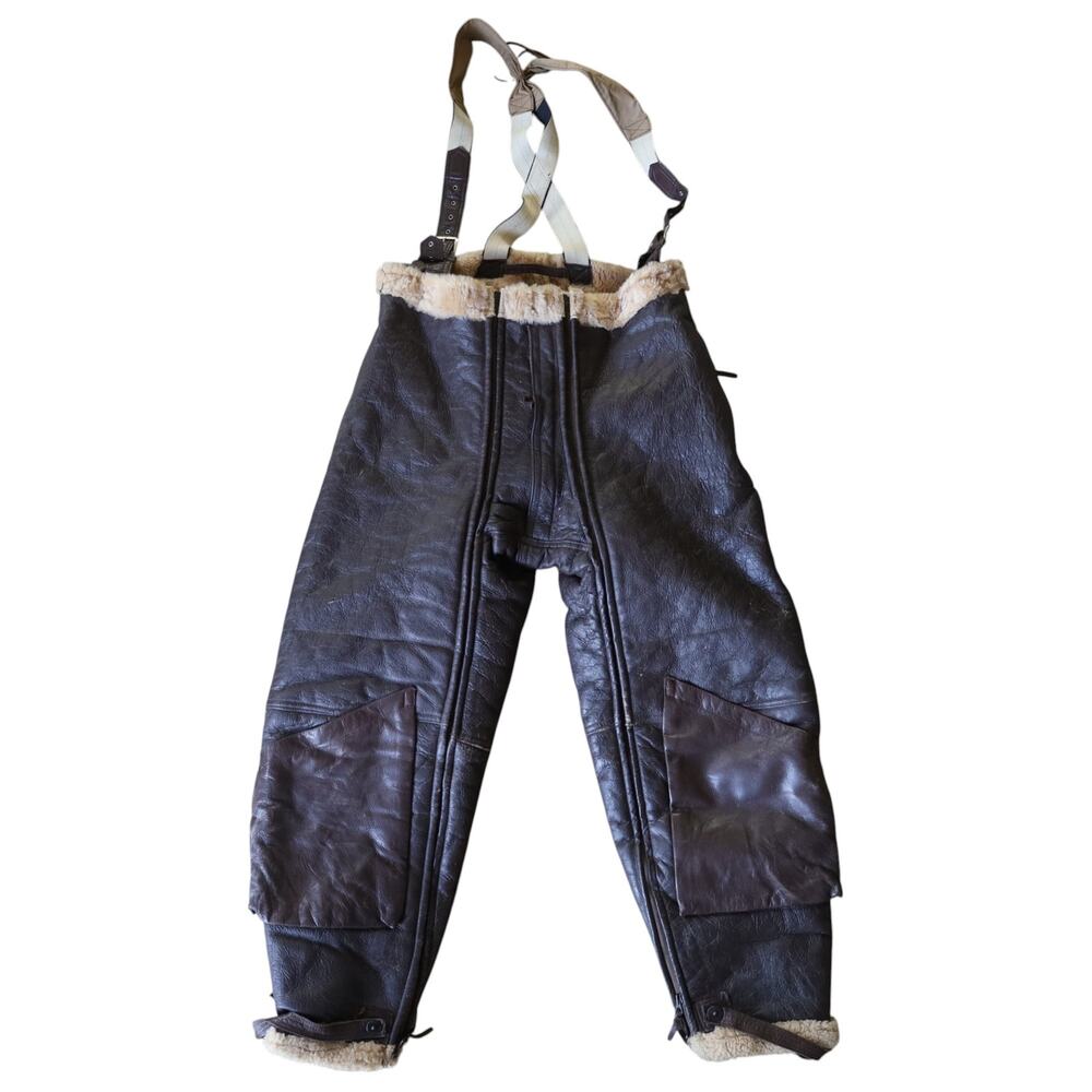 Vintage WWII BuAero US Navy M-446 Sheep Skin Shearling Bomber Trousers